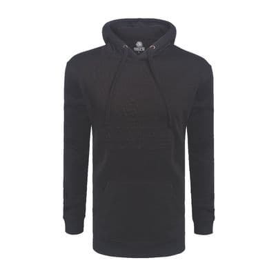 EMBOSSED BLACK HOODIE - L