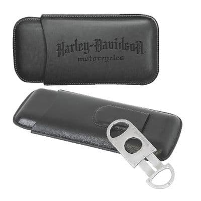HARLEY DAVIDSON CIGAR CASE AND CUTTER