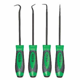 4 PIECE HOOK AND PICK SET WITH METAL CAP - GREEN