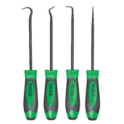 4 PIECE HOOK AND PICK SET WITH METAL CAP - GREEN
