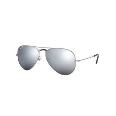 RAYBAN® AVIATOR SILVER WITH DARK GREY LENSES