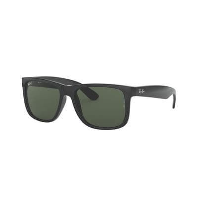 RAYBAN® JUSTIN MATTE BLACK WITH LIGHT GRAY LENSES