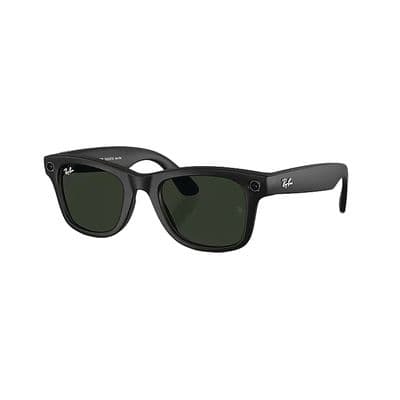 META AI WAYFARER LARGE MATTE BLACK WITH TRANSITIONS GRAPHITE GREEN LENSES