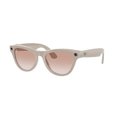 RAY-BAN META SKYLER SHINY CHALKY GRAY WITH GRADIENT CINNAMON PINK LENSES