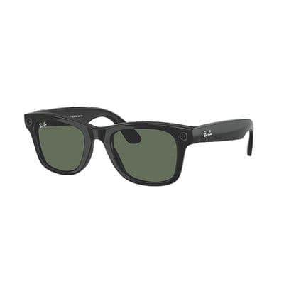 RAY-BAN META AI WAYFARER SHINY BLACK WITH G15 GREEN LENSES (GEN 2)
