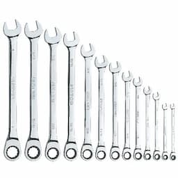 13 PIECE 72 TOOTH EXTRA LONG SAE COMBINATION RATCHETING WRENCH SET