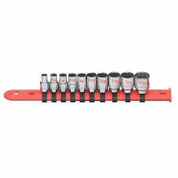 10 PIECE 1/4" DRIVE SAE 12 POINT CHROME SOCKET SET