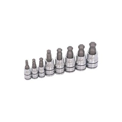 8 PIECE 1/4" AND 3/8" DRIVE METRIC ADV BALL HEX BIT SOCKET SET