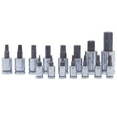 15 PIECE 1/4", 3/8", AND 1/2" DRIVE OPTI-GRIP STAR BIT SOCKET SET
