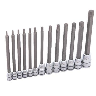 13 PIECE 1/4", 3/8", AND 1/2" DRIVE ADV LONG TORX® BIT SOCKET SET