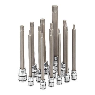 1/4", 3/8" AND 1/2" DRIVE 13 PIECE LONG ADV TORX® BIT SOCKET SET