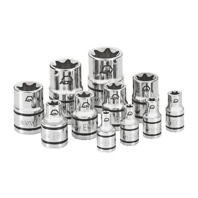11 PIECE 1/2" 1/4" AND 3/8" DRIVE ADV INVERTED TORX® SOCKET SET