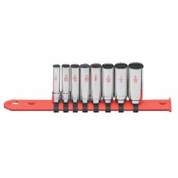 1/4" DRIVE 8 PIECE SAE 12 POINT DEEP CHROME SOCKET SET