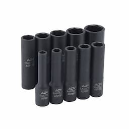 10 PIECE 1/4" DRIVE SAE 6 POINT ADV DEEP IMPACT SOCKET SET