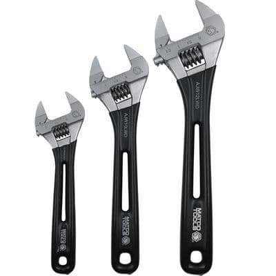 3 PIECE THIN ERGONOMIC LIGHT WEIGHT ADJUSTABLE WRENCH SET