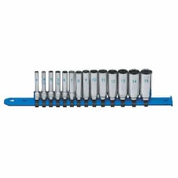 1/4" DRIVE 14 PIECE METRIC 12 POINT DEEP CHROME SOCKET SET