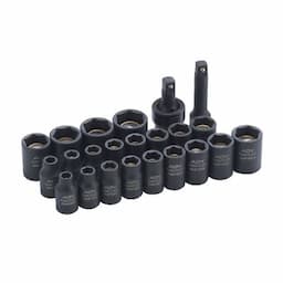 23 PIECE 1/4" DRIVE METRIC & SAE 6 POINT ADV MAGNETIC IMPACT SOCKET SET