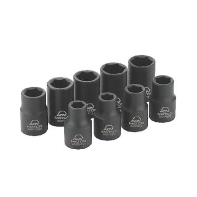 1/4" DRIVE 9 PIECE DRIVE SAE 6 POINT MAGNETIC ADV IMPACT SOCKET SET