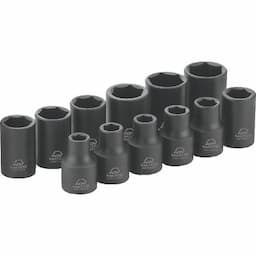 12 PIECE 1/4" DRIVE METRIC 6 POINT ADV MAGNETIC IMPACT SOCKET SET
