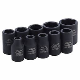 1/4" DRIVE 10 PIECE SAE 6 POINT ADV IMPACT SOCKET SET
