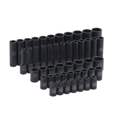 48 PIECE 1/4" DRIVE  METRIC & SAE 6 POINT ADV STANDARD AND DEEP IMPACT SOCKET SET