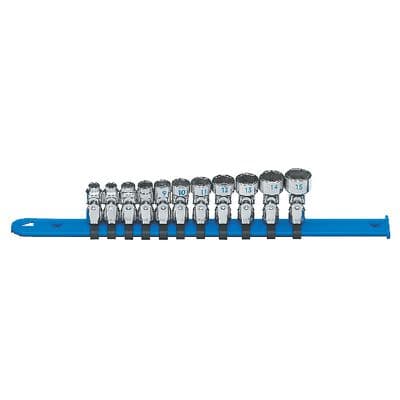 11 PIECE 1/4" DRIVE METRIC 6 POINT UNIVERSAL CHROME SOCKET SET