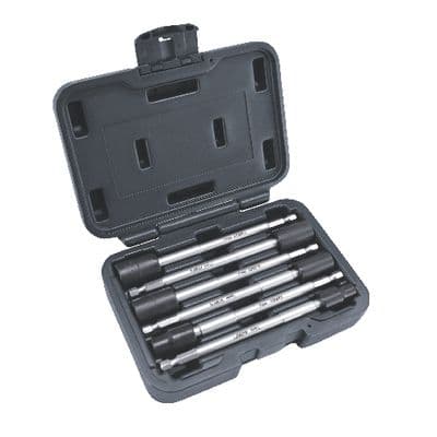 1/4" HEX SHANK 6 PIECE METRIC 12 POINT 6" LONG UNIVERSAL IMPACT DRIVER EXTENSION POWER BIT SET