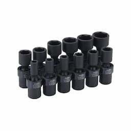 12 PIECE 1/4" DRIVE METRIC 6 POINT ADV UNIVERSAL IMPACT SOCKET SET