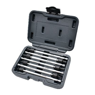 7 PIECE 1/4" SHANK METRIC HEX UNIVERSAL IMPACT DRIVER 6" LONG EXTENSION POWER BIT SET