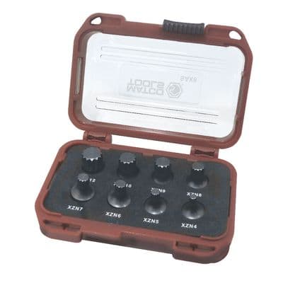 8 PIECE 1/4" DRIVE STUBBY TRIPLE SQUARE SET