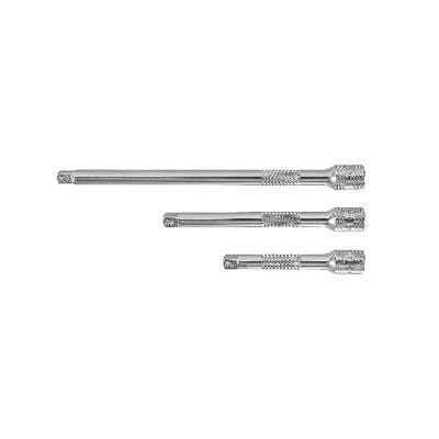 3 PIECE 1/4" DRIVE STANDARD CHROME EXTENSION SET
