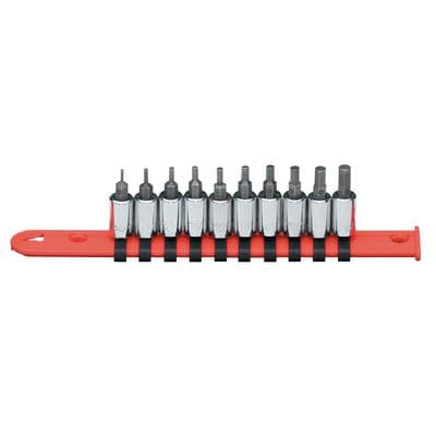 1/4" DRIVE 10 PIECE SAE HEX BIT SOCKET SET