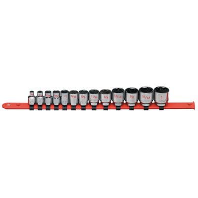 13 PIECE 3/8" DRIVE SAE 6 POINT CHROME SOCKET SET