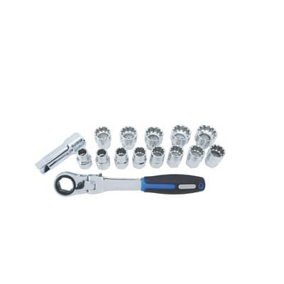 15 PIECE THRU-HOLE DRIVE RATCHET AND SOCKET SET