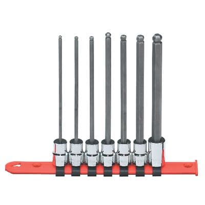 7 PIECE 3/8" DRIVE SAE LONG BALL HEX DRIVER SET