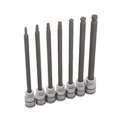 7 PIECE 1/4" AND 3/8" DRIVE SAE ADV LONG BALL HEX BIT SOCKET SET