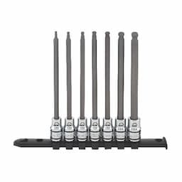 3/8" DRIVE 7 PIECE LONG ADV HEX BALL SAE BIT SOCKET SET