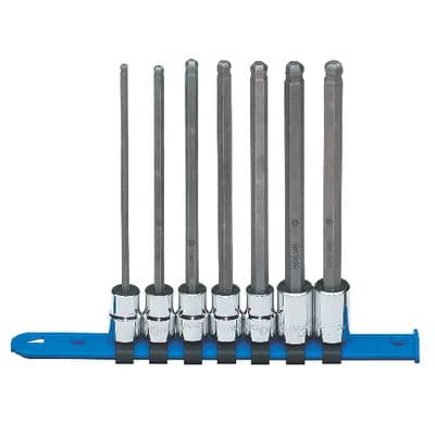 7 PIECE 3/8" DRIVE METRIC LONG BALL HEX BIT DRIVER SET