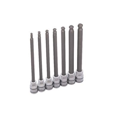 7 PIECE 3/8" DRIVE METRIC ADV LONG BALL HEX BIT SOCKET SET