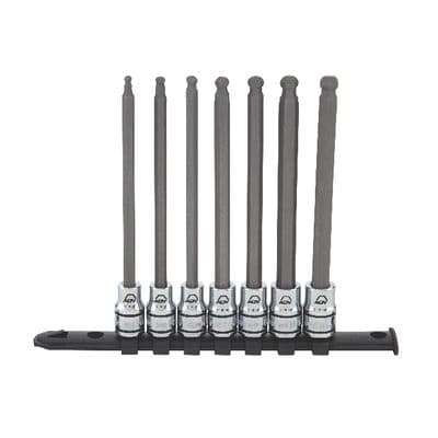 3/8" DRIVE 7 PIECE LONG ADV HEX BALL METRIC BIT SOCKET SET