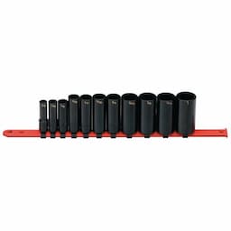 3/8" DRIVE 11 PIECE SAE 6 POINT DEEP IMPACT SOCKET SET