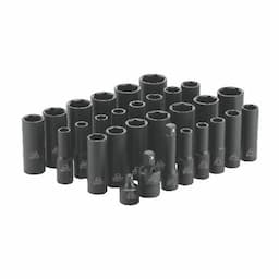 29 PIECE 3/8" DRIVE METRIC & SAE 6 POINT ADV DEEP IMPACT SOCKET SET