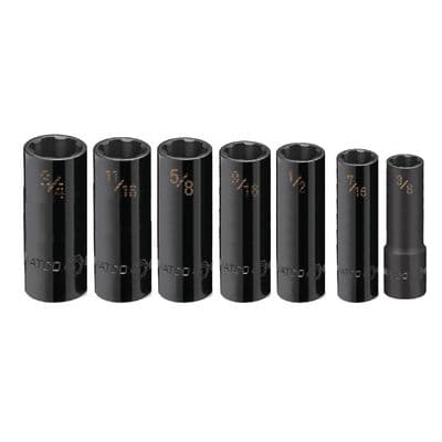 3/8" DRIVE 7 PIECE SAE PRO NON-SLIP IMPACT SOCKET SET
