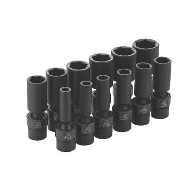 12 PIECE 3/8" DRIVE SAE 6 POINT ADV DEEP UNIVERSAL IMPACT SOCKET SET