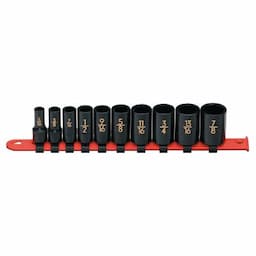 3/8" DRIVE 10 PIECE SAE 6 POINT MID-LENGTH IMPACT SOCKET SET