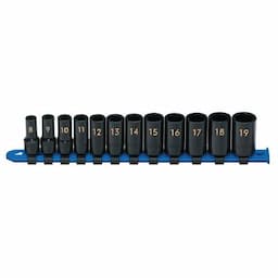 3/8" DRIVE 12 PIECE METRIC 6 POINT MID-LENGTH IMPACT SOCKET SET