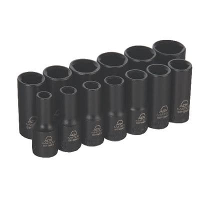 3/8" DRIVE 13 PIECE 6 POINT ADV MID-LENGTH IMPACT SOCKET SET