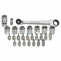 27 PIECE LOW PROFILE TORX®, TAMPERPROOF TORX® HEX BITS AND INVERTED TORX® LOW SOCKET KIT