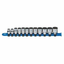12 PIECE 3/8" DRIVE METRIC 12 POINT CHROME SOCKET SET