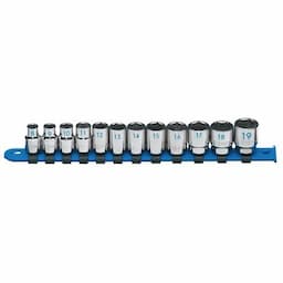 12 PIECE 3/8" DRIVE METRIC 6 POINT CHROME SOCKET SET